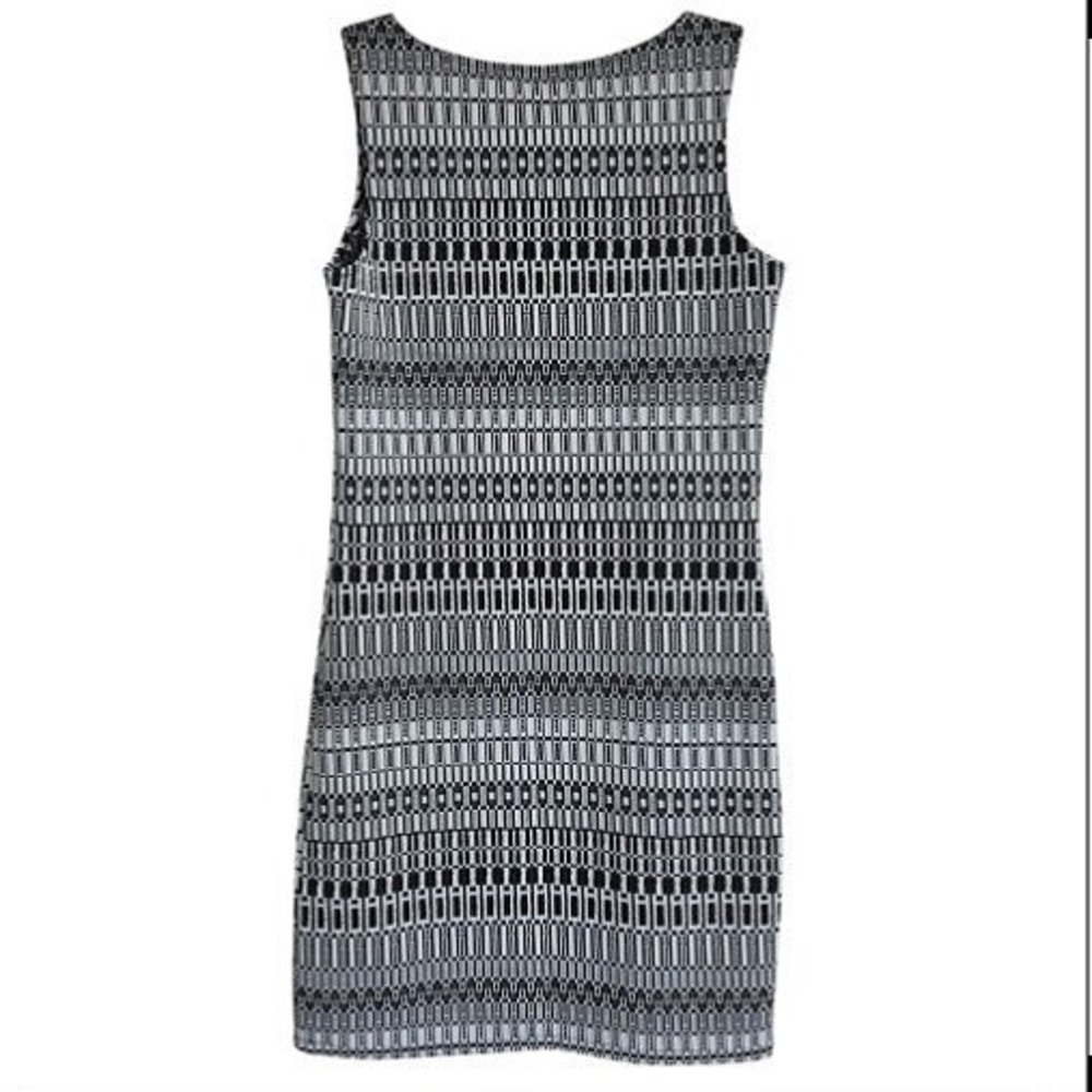 Twenty Montreal Geometric Jacquard Mini Sheath Dress Women Blk/Whi Medium EUC - Picture 5 of 6